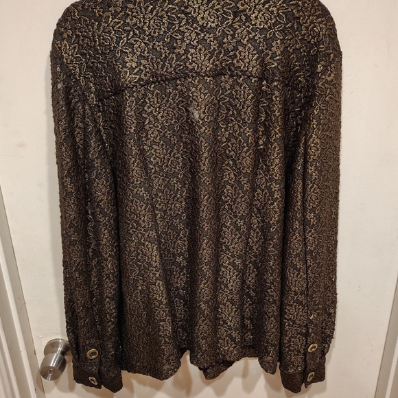 Chico's NWT Lustrous Lace Autumn Sheer Stretch Jacket Sz 3(XL) Grandmacore - Picture 7 of 7